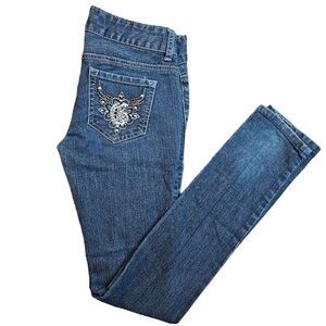 GUESS Jeans 25 Y2K Back Pocket Embroidered Studded Denim Skinny Jeans